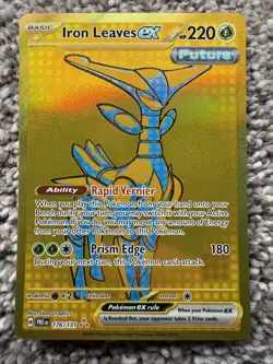 Iron Leaves EX 176/131 - S&V Prismatic Evolutions Hyper Rare Gold Pokemon Card - Image 2
