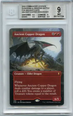 MINT CLB BGS 9+ (w/ subs) Ancient Copper Dragon (Borderless) #368 MTG - Image 1