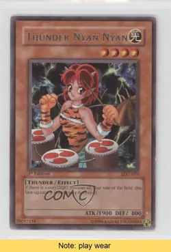 Thunder Nyan Nyan 1st Ed. YuGiOh Legacy of Darkness #LOD-059 2003 READ 0j6 - Image 1