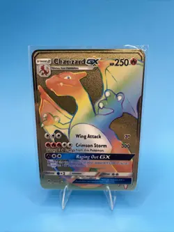 Charizard GX Rainbow Gold Metal Card Collectible Gift/Display - Image 1