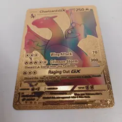 Charizard GX Rainbow Gold Metal Card Collectible Gift/Display - Image 1