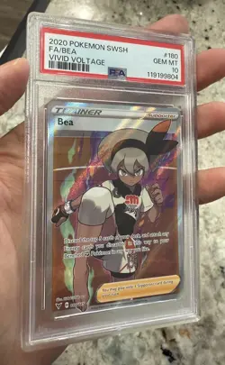 PSA 10 Gem Mint Full Art Bea - 2020 SWSH Vivid Voltage 180/185 Pokemon Card - Image 1