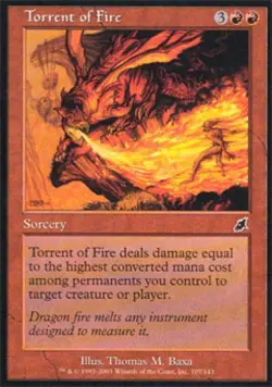 Torrent of Fire -Foil Medium Play MTG Scourge - Image 1