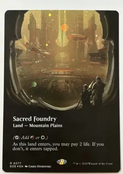 Sacred Foundry (Borderless) (Galaxy Foil) 377 R Edge of Eternities NM MTG - Image 1