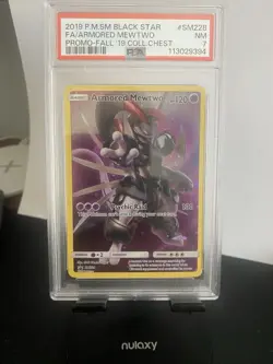 Pokemon 2019 Fall Chest Coll Armored Mewtwo SM228 Black Star Promo, PSA 7 - Image 3