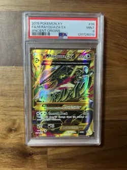 2015 POKEMON XY ANCIENT ORIGINS #98 FULL ART/M RAYQUAZA EX PSA 9 - Image 1