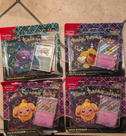 Pokemon TCG Scarlet & Violet Paldean Fates Tech Sticker lot of 4 - Image 1