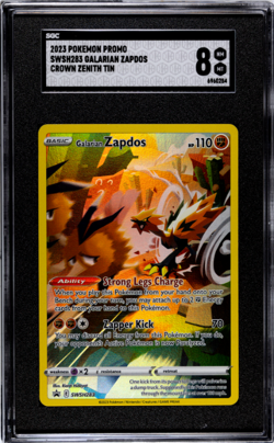 2023 Pokemon Promo #SWSH283 Galarian Zapdos Crown Zenith Tin SGC 8 - Image 1