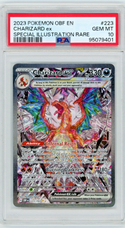 2023 Pokemon SV OBF Charizard EX #223 Special Illustration Rare PSA 10 D - Image 1