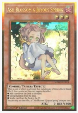 Yugioh NM Ash Blossom & Joyous Spring (Alternate Art) - MAGO-EN011 Maximum Gold - Image 1