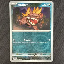 Pokemon TCG Maschiff 062/091 Paldean Fates Cosmos Reverse Holo Costco Promo Card - Image 1