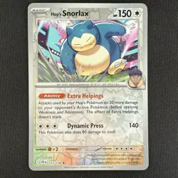 Pokemon TCG Hop's Snorlax SV09: Journey Together 117/159 Rare Reverse Holo Card - Image 1