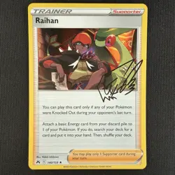 Pokemon TCG Raihan 140/159 Crown Zenith Signature Holo Rare Card - Image 1