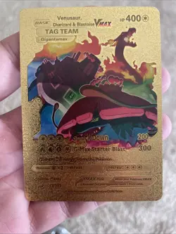 POKEMON Gold Charizard Blastoise Venusaur Vmax Tag Team Card HP 400 Starter - Image 1