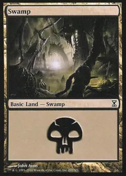 Swamp (290) -Foil Medium Play MTG Time Spiral - Image 1