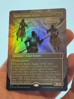 1X FOIL Battle Angels of Tyr BORDERLESS NM MTG Magic CLB Baldur's Gate D&D EDH - Image 2