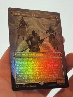 1X FOIL Battle Angels of Tyr BORDERLESS NM MTG Magic CLB Baldur's Gate D&D EDH - Image 3