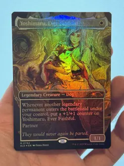 1X FOIL Yoshimaru, Ever Faithful BORDERLESS MINT MTG Magic Secret Lair Cats Dogs - Image 2