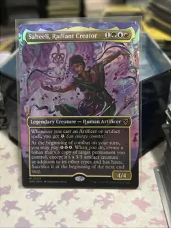 FOIL Borderless SAHEELI, RADIANT CREATOR mtg NM-M Commander Aetherdrift Mythic - Image 1