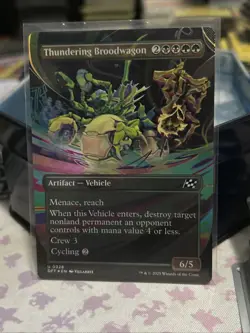 Thundering Broodwagon •Borderless Foil• Artifact Vehicle • Aetherdrift • MTG DFT - Image 1