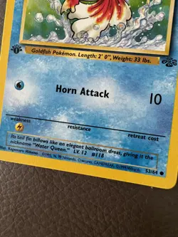 1999 Pokemon Jungle Goldeen 1st Edition #53/64 - Image 3