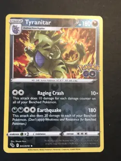 Tyranitar 43/78 Pokemon Go HOLO Rare Pokemon TCG - Image 1