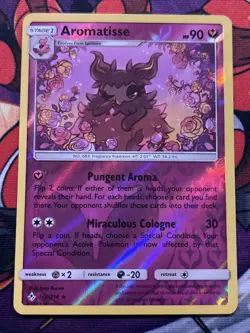 2019 POKEMON UNBROKEN BONDS AROMATISSE 142/214 REVERSE HOLO (RARE) - Image 1