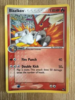 Blaziken HOLO RARE 1/17 Pop Series 1 Pokemon Card VLP 2004 - Image 1