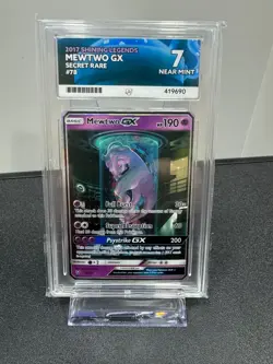 2017 POKEMON SUN & MOON SHINING LEGENDS #78 MEWTWO GX SECRET ACE 7 Near Mint - Image 1