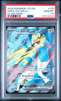 2025 Pokemon JTG EN Hop's Zacian ex 176/159 Ultra Rare PSA 10 - Image 1