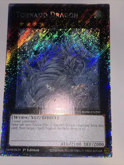 Yugioh! Tornado Dragon - RA04-EN289 - Platinum Secret Rare - 1st Edition Near Mi - Image 1
