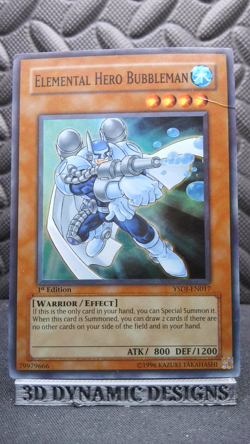 | Yugioh Elemental HERO Bubbleman YSDJ-EN017 1st Edition Super Rare HP 🔥 | - Image 1