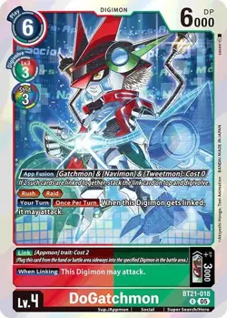 1x BT21-018 DoGatchmon World Convergence Digimon Card Game x1 - Image 1