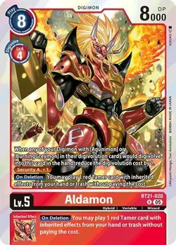 1x BT21-020 Aldamon World Convergence Digimon Card Game x1 - Image 1