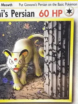 Giovanni’s Persian 8/132 Holo Rare Pokemon Card Gym Challenge Vintage LP SWIRL🔥 - Image 2