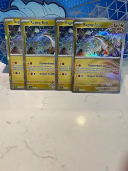 Raging Bolt 111/142 4x x4 Pokemon Card 2024 Stellar Crown Playset - Image 1