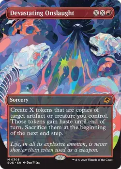 Devastating Onslaught Borderless - EOE 0308 - NM - MTG Magic - Image 1