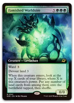 Famished Worldsire (Extended Art) #341 (Foil) NM Edge of Eternities Magic MTG - Image 1