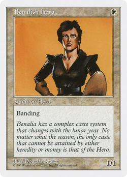Benalish Hero (MP) Fifth Edition 5ED Magic MTG - Image 1