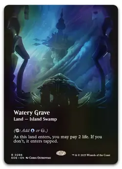 Watery Grave (Borderless) #286 (Foil) (NM) Edge of Eternities EOE Magic MTG - Image 1