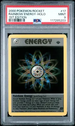 Pokemon Rainbow Energy 17/82 Holo Rare 1st Edition Team Rocket PSA 9 MINT - Image 1
