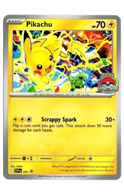 Pikachu Promo 2025 World Championships SVP EN 225 Pokemon Card Worlds - Image 1