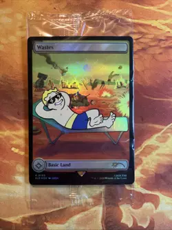 MTG Sealed Rainbow Foil Full Art Wastes Secret Lair: X FalloutR Near-Mint! - Image 1