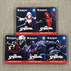 SDCC 2025 Magic The Gathering MTG Spider-Man Welcome Deck Complete Set Of 5 New - Image 1