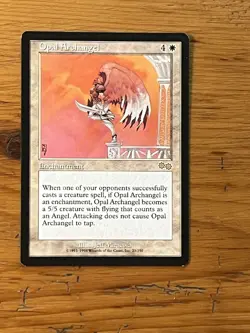 MTG - Magic the Gathering - Opal Archangel - Urza's Saga - Pro Tour Stamped - LP - Image 1
