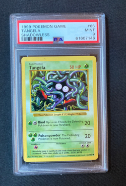 Pokemon 1999 base set Shadowless Tangela #66 Mint PSA 9 - Image 1