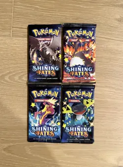 4 Lot Pokemon Shining Fates Sealed Unweighed Booster Packs - Image 1