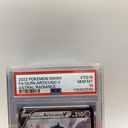 2022 Pokemon SWSH FA/Galarian Articuno V Astral Radiance TG16/TG30 PSA 10 Graded - Image 2