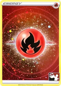 Fire Energy Cosmos Holo Swirl Pokemon Prize Pack Series 3 - Image 1