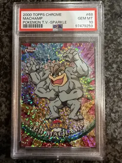 2000 Pokemon Topps Chrome Series 1 Sparkle Machamp #68 PSA 10 GEM MINT POP 2 - Image 1